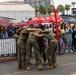 U.S. Service Members compete in a dodgeball tournament