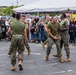 U.S. Service Members compete in a dodgeball tournament