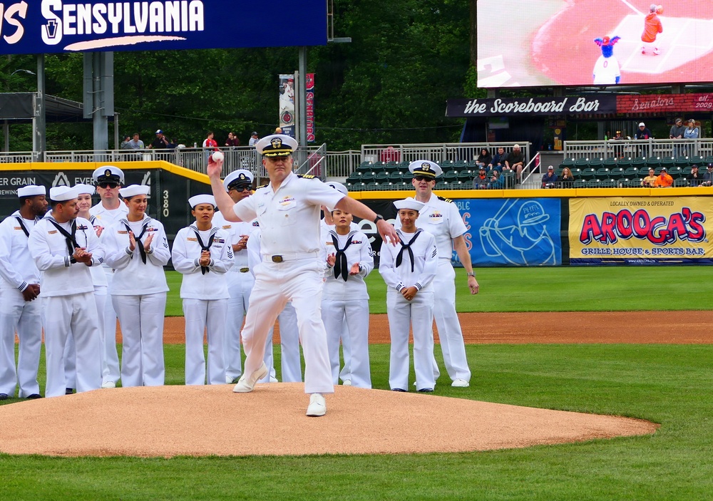 NAVSUP WSS Chief of Staff Throws First Pitch for Navy Week