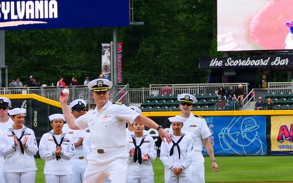 NAVSUP WSS Chief of Staff Throws First Pitch for Navy Week
