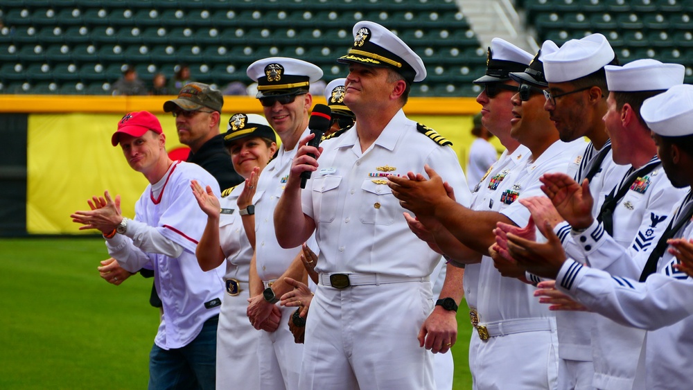 NAVSUP WSS Chief of Staff Throws First Pitch for Navy Week