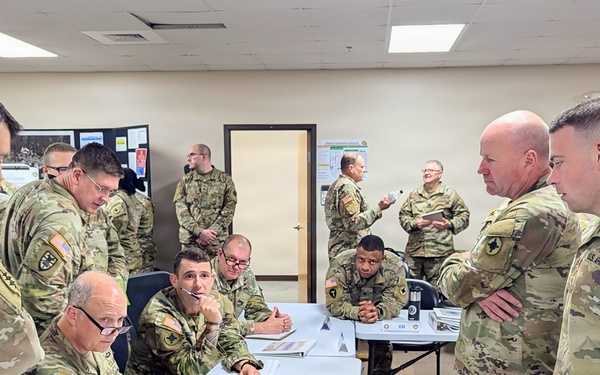 Soldiers with the 184th Expeditionary Sustainment Command, MSARNG, conduct Warfighter Exercise during Annual Training