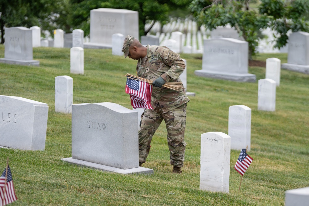 Chaplain Corps honors the fallen on Chaplains Hill at Arlington National Cemetery during ‘Flags In’