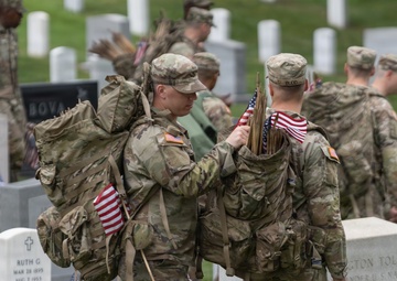 Honoring the fallen at Arlington National Cemetery during 'Flags In'