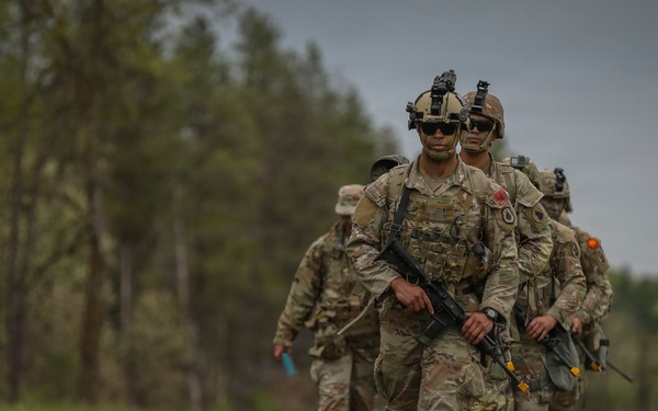 U.S. Army Reserve Soldiers Navigate to their next Exercise during the Best Squad Competition