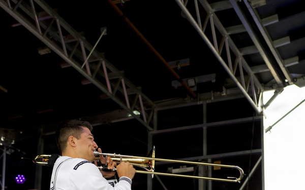 Navy Band Northeast’s Jack Tar Brass Band performs for Harrisburg Arts Fest in River From Park supporting Harrisburg Navy Week.