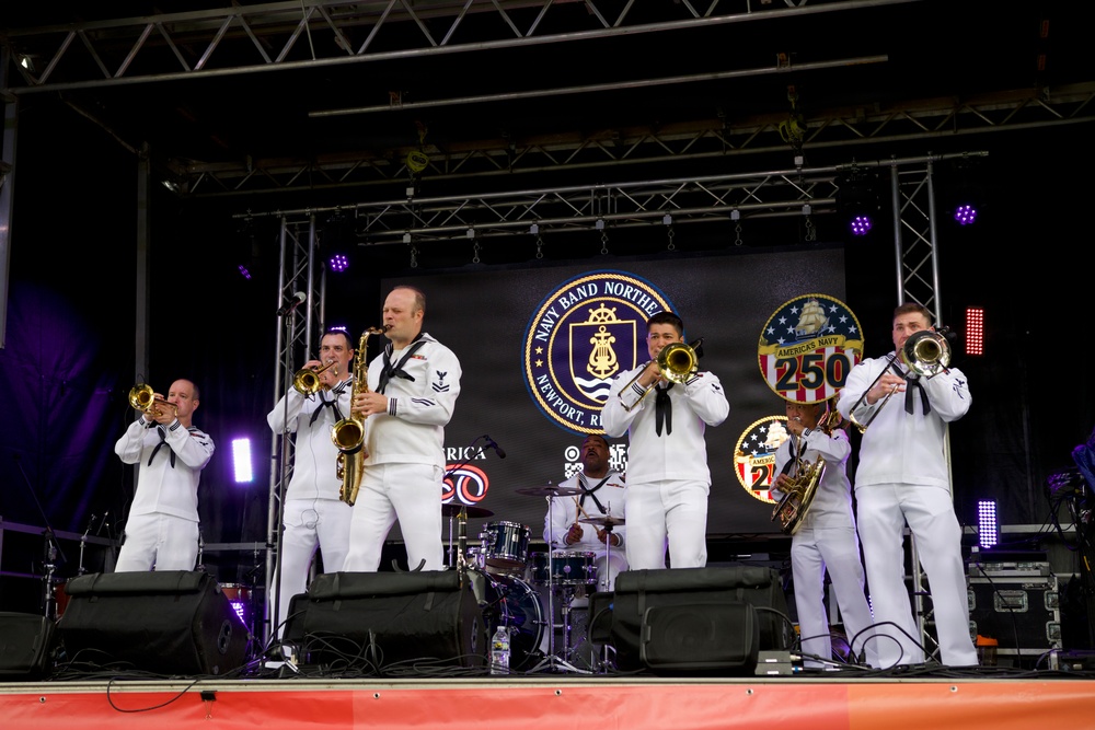 Navy Band Northeast’s Jack Tar Brass Band performs for Harrisburg Arts Fest in River From Park supporting Harrisburg Navy Week.