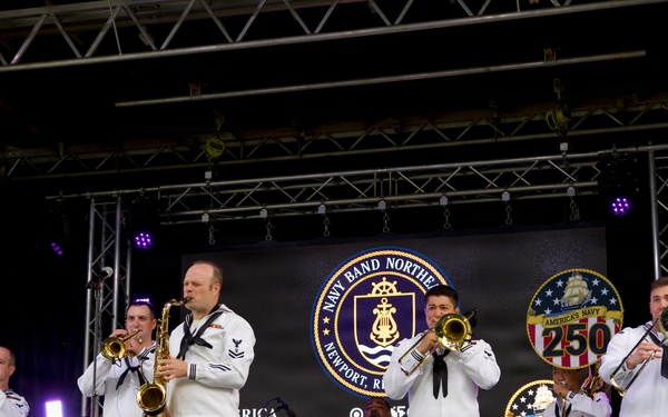 Navy Band Northeast’s Jack Tar Brass Band performs for Harrisburg Arts Fest in River From Park supporting Harrisburg Navy Week.