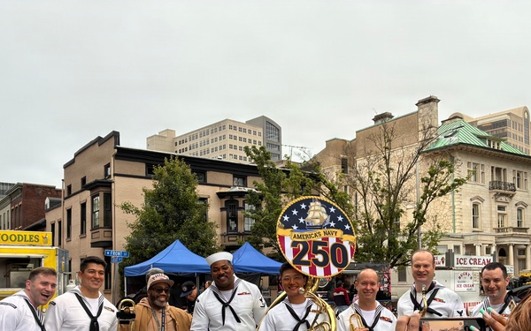 Navy Band Northeast’s Jack Tar Brass Band performs for Harrisburg Arts Fest in River From Park supporting Harrisburg Navy Week.
