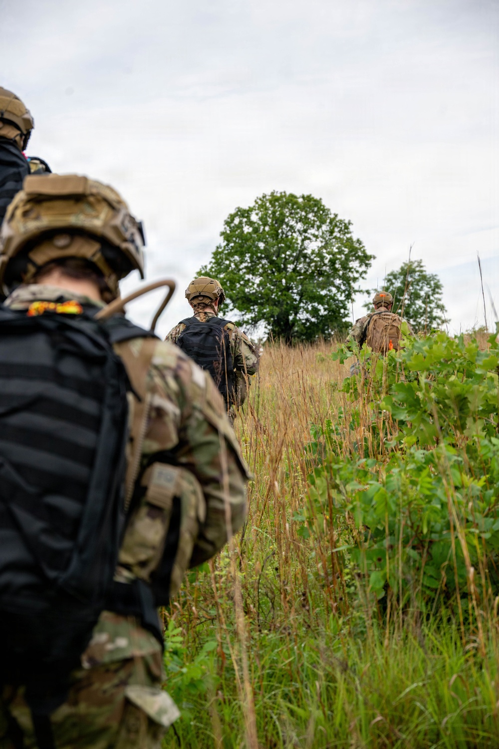 Air National Guard Emergency Management students complete land navigation training conducted by the 188th Wing at Fort Chaffee