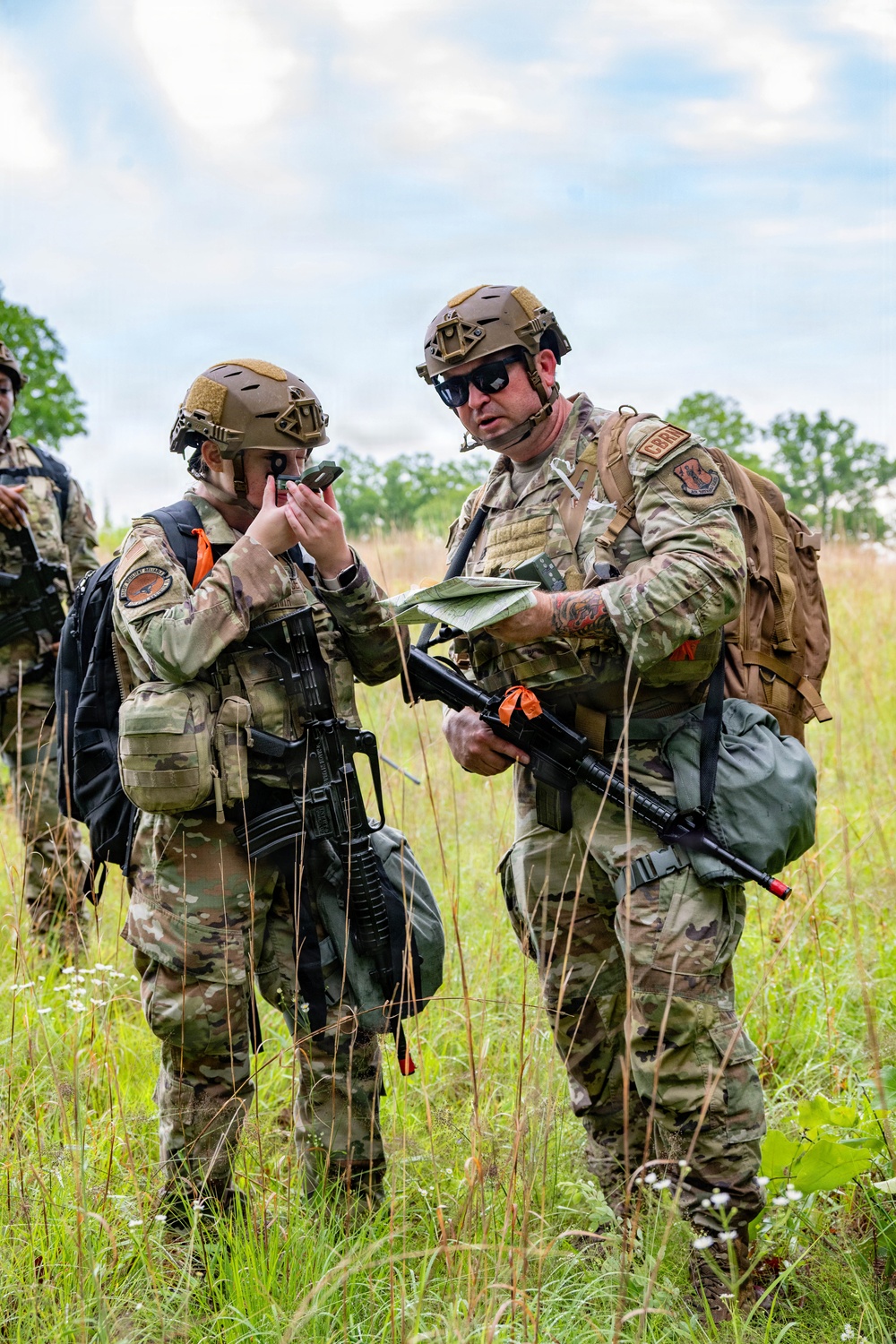 Air National Guard Emergency Management students complete land navigation training conducted by the 188th Wing at Fort Chaffee