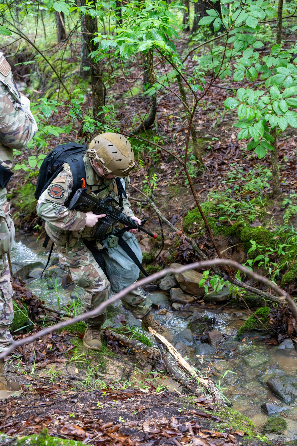 Air National Guard Emergency Management students complete land navigation training conducted by the 188th Wing at Fort Chaffee