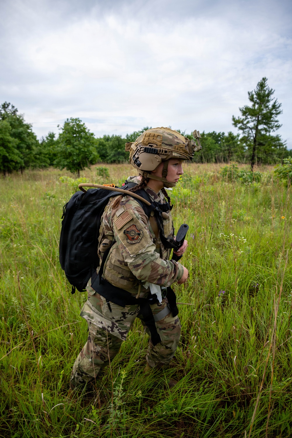 Air National Guard Emergency Management students complete land navigation training conducted by the 188th Wing at Fort Chaffee