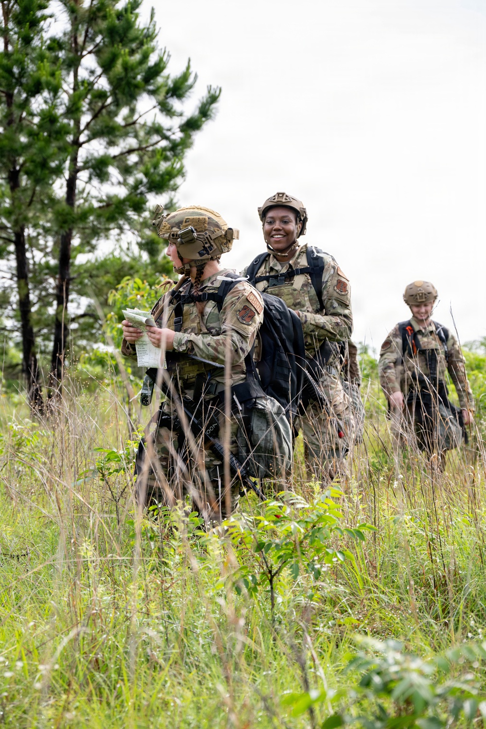 Air National Guard Emergency Management students complete land navigation training conducted by the 188th Wing at Fort Chaffee