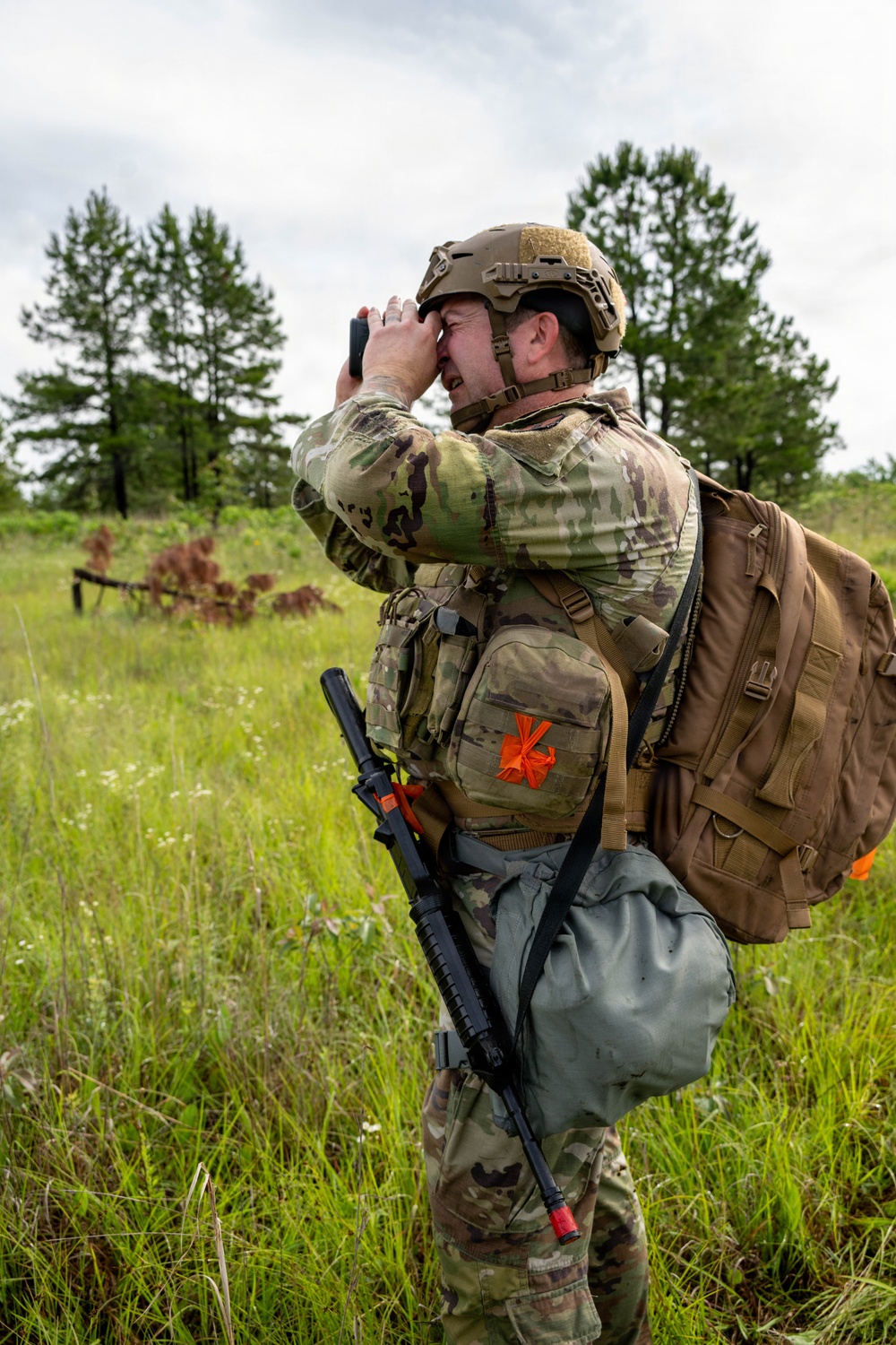 Air National Guard Emergency Management students complete land navigation training conducted by the 188th Wing at Fort Chaffee