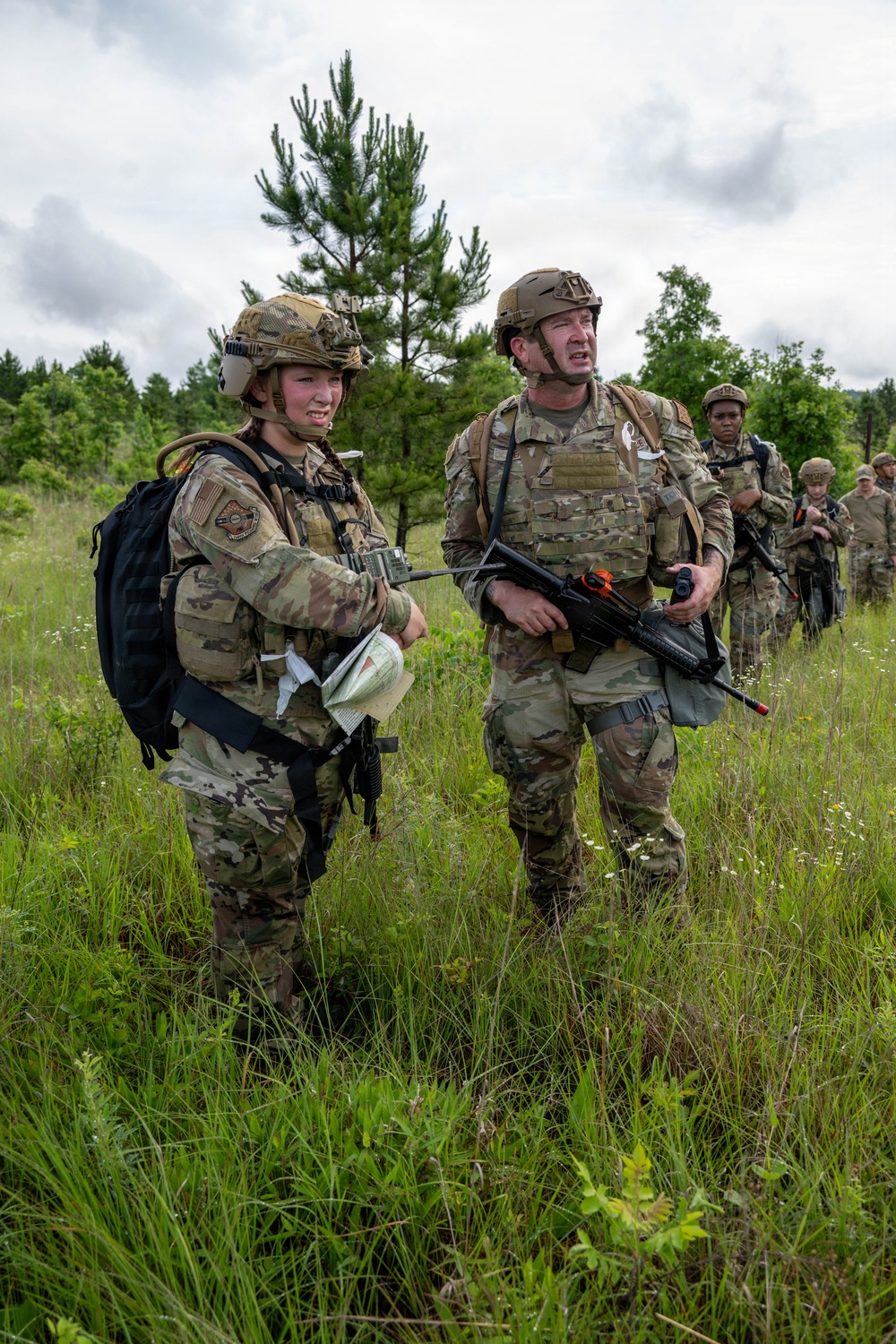 Air National Guard Emergency Management students complete land navigation training conducted by the 188th Wing at Fort Chaffee