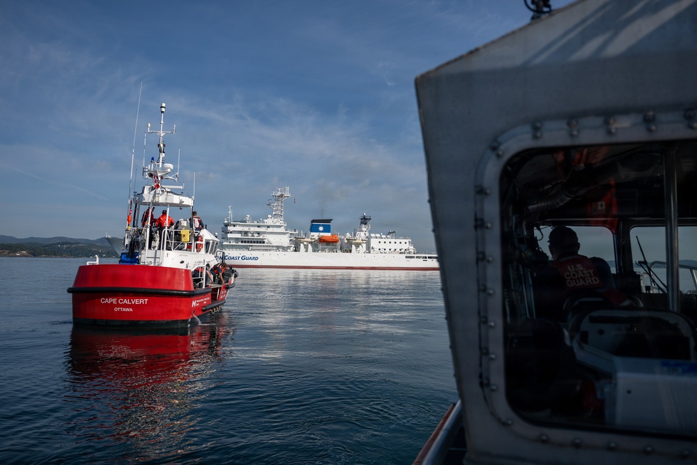 U.S., Canadian, and Japanese Coast Guards complete joint search and rescue exercise in Strait of Juan de Fuca
