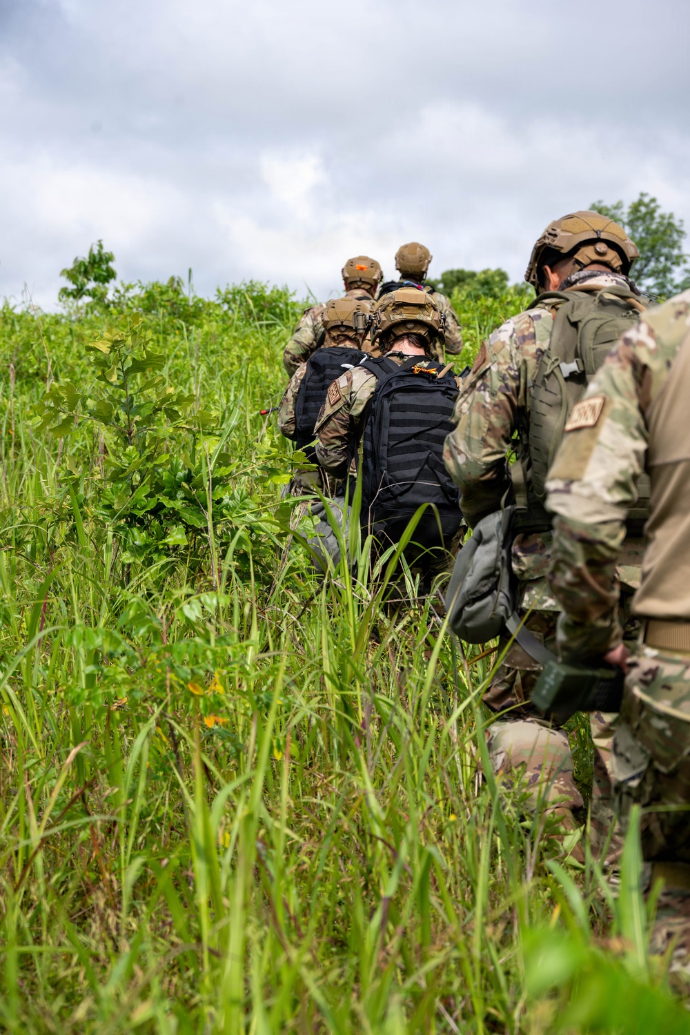 Air National Guard Emergency Management students complete land navigation training conducted by the 188th Wing at Fort Chaffee
