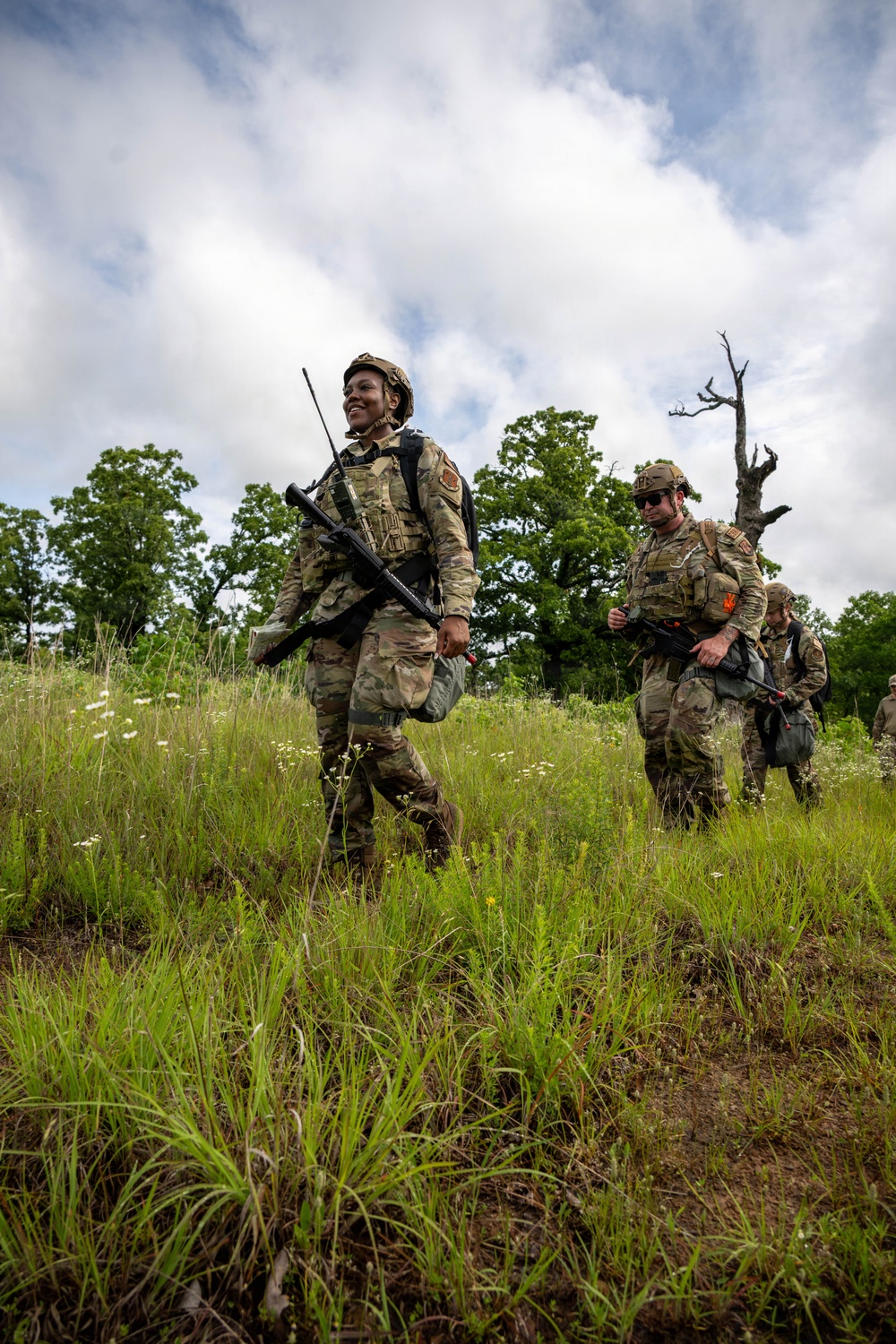 Air National Guard Emergency Management students complete land navigation training conducted by the 188th Wing at Fort Chaffee
