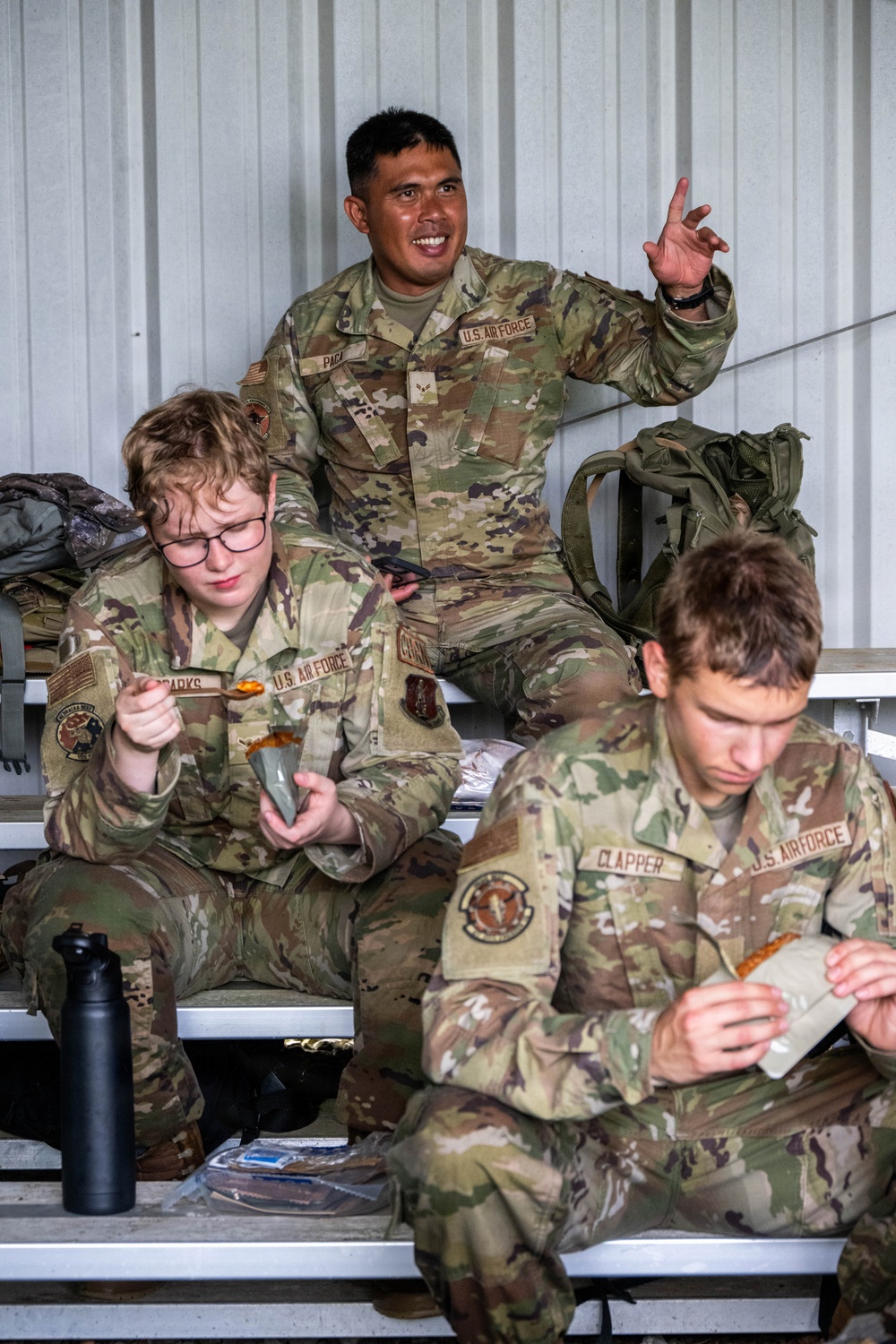 Air National Guard Emergency Management students complete land navigation training conducted by the 188th Wing at Fort Chaffee