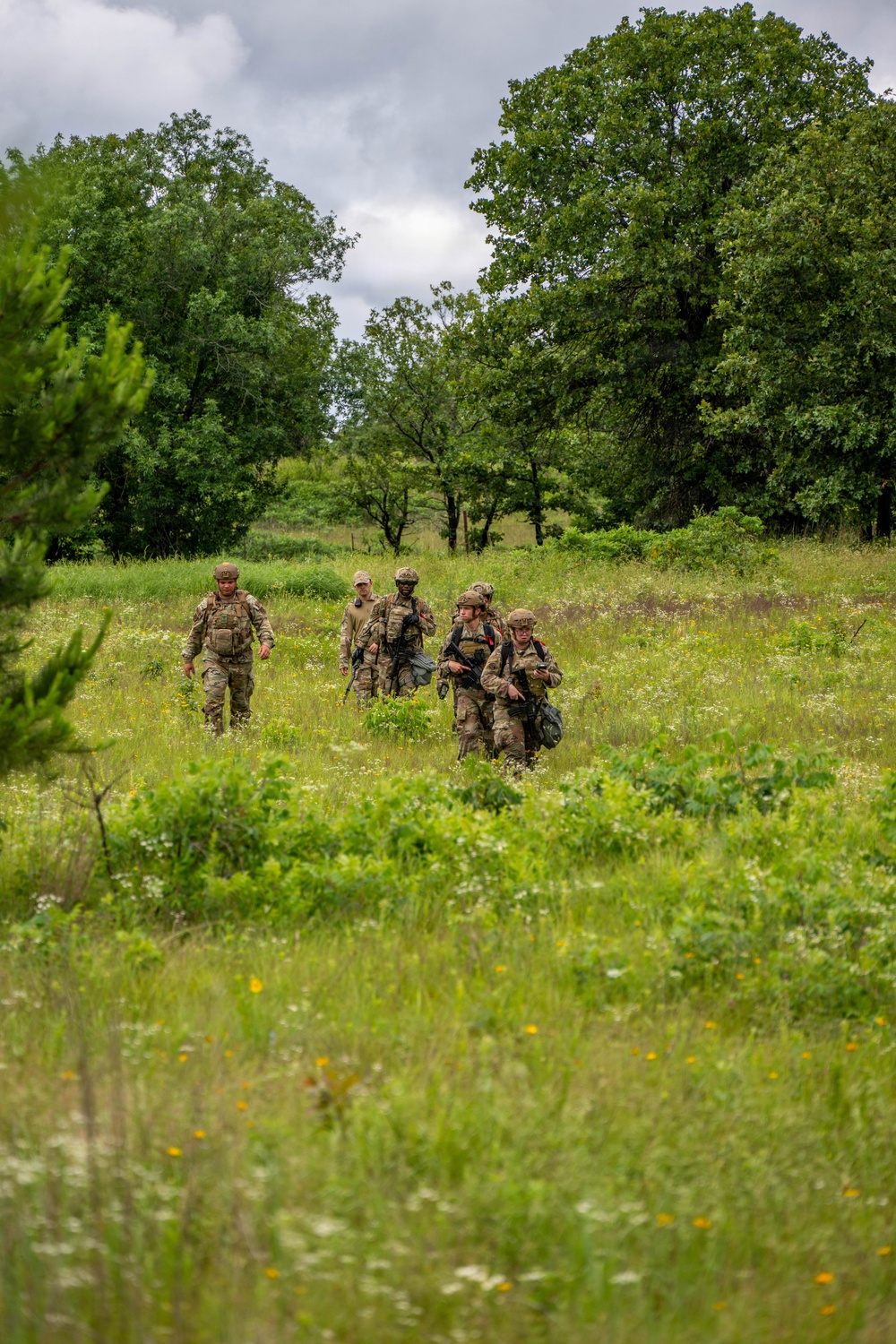 Air National Guard Emergency Management students complete land navigation training conducted by the 188th Wing at Fort Chaffee