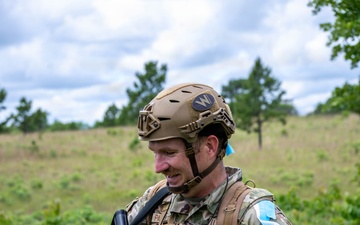 Air National Guard Emergency Management students complete land navigation training conducted by the 188th Wing at Fort Chaffee