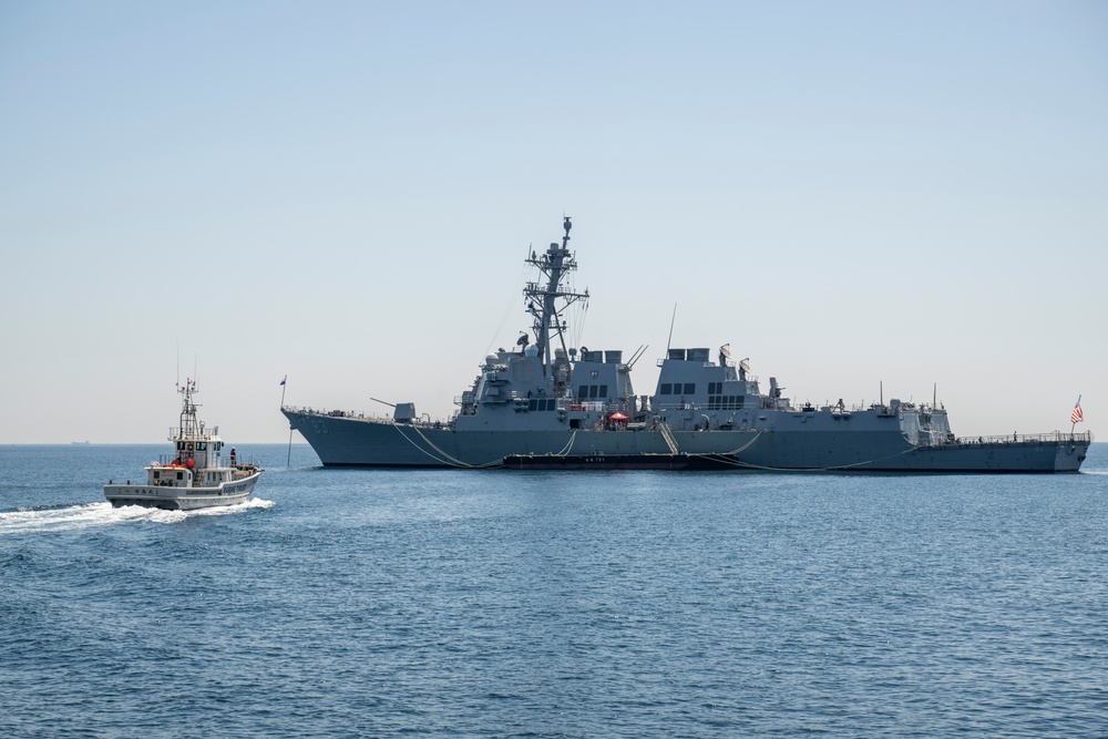 USS Howard (DDG 83) anchors in the harbor at Shimoda, Japan for 87th annual Black Ship Festival