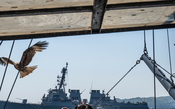 USS Howard (DDG 83) anchors in the harbor at Shimoda, Japan for 87th annual Black Ship Festival