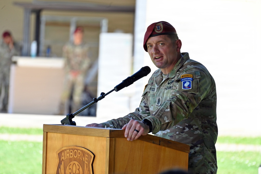 1-503rd Infantry Regiment Conducts Change of Responsibility Ceremony