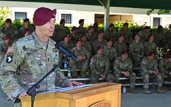 1-503rd Infantry Regiment Conducts Change of Responsibility Ceremony