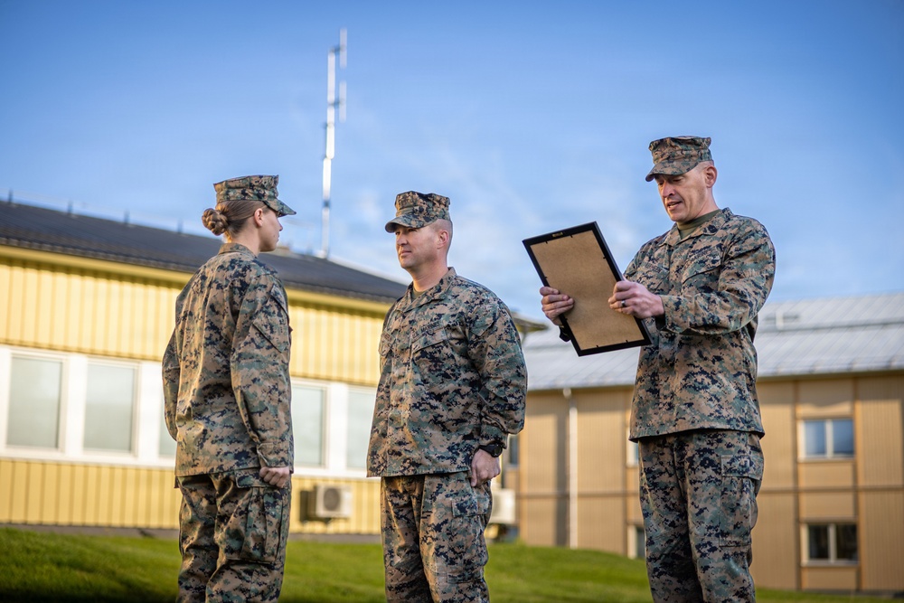 Indiana native, U.S. Marine officer promotes during deployment in Baltic Sea
