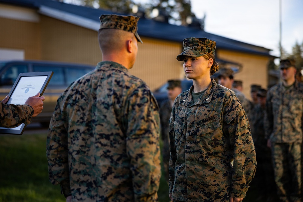 Indiana native, U.S. Marine officer promotes during deployment in Baltic Sea