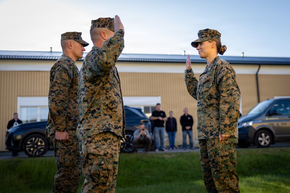 Indiana native, U.S. Marine officer promotes during deployment in Baltic Sea