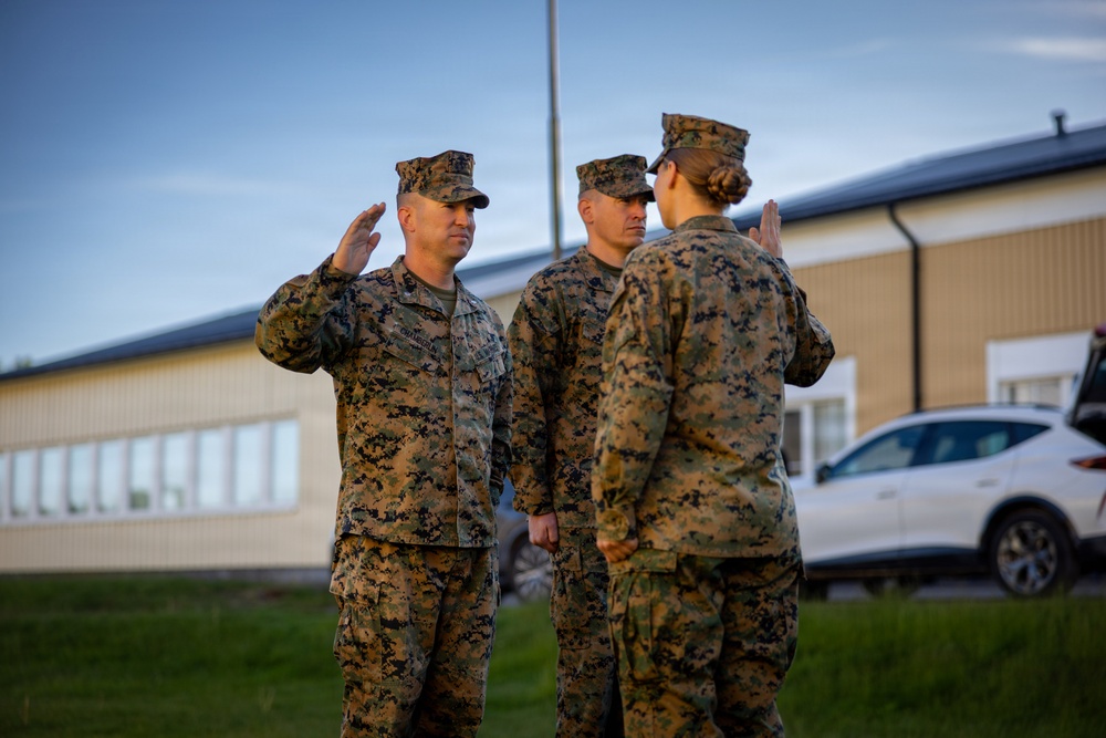 Indiana native, U.S. Marine officer promotes during deployment in Baltic Sea
