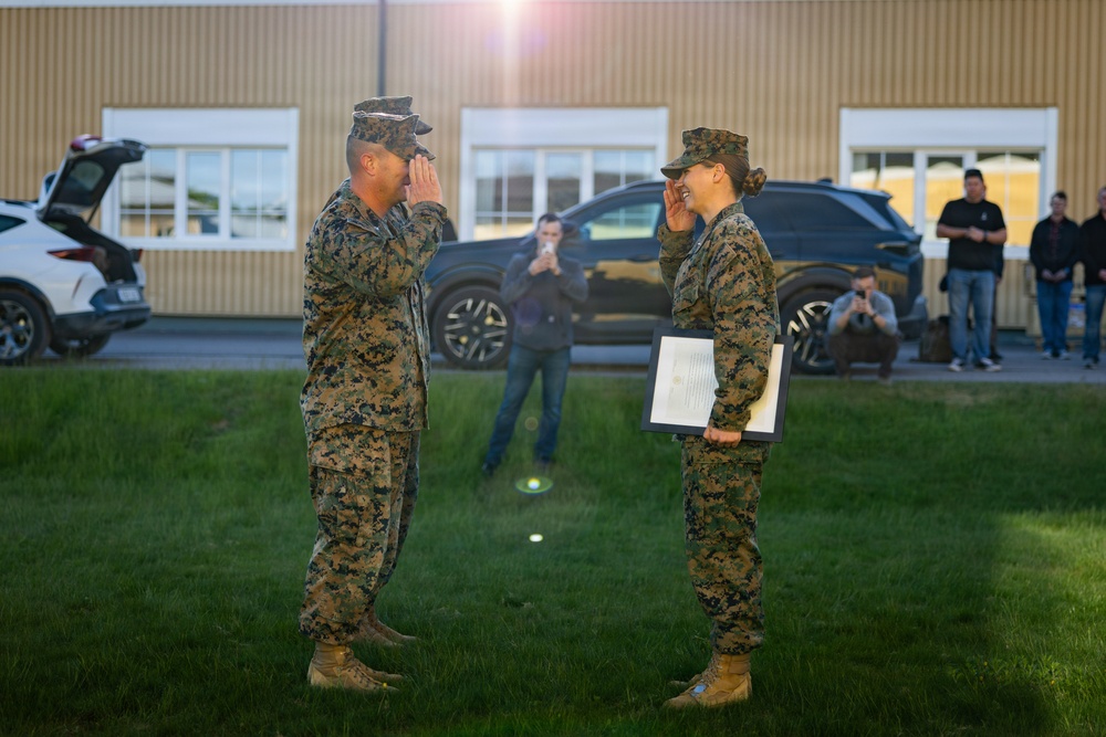 Indiana native, U.S. Marine officer promotes during deployment in Baltic Sea