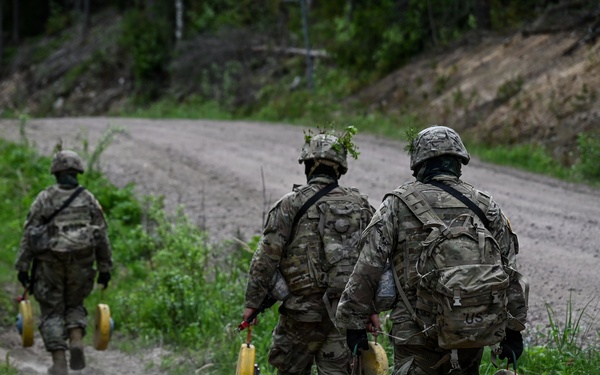 Virginia Guard engineers conduct counter-mobility training in Finland