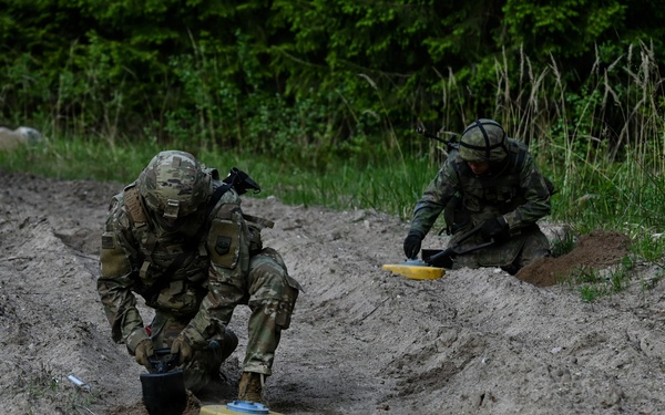 Virginia Guard engineers conduct counter-mobility training in Finland