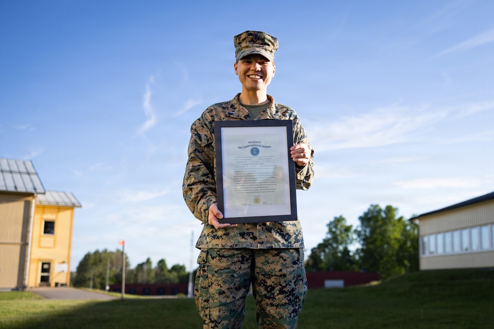 Indiana native, U.S. Marine officer promotes during deployment in Baltic Sea