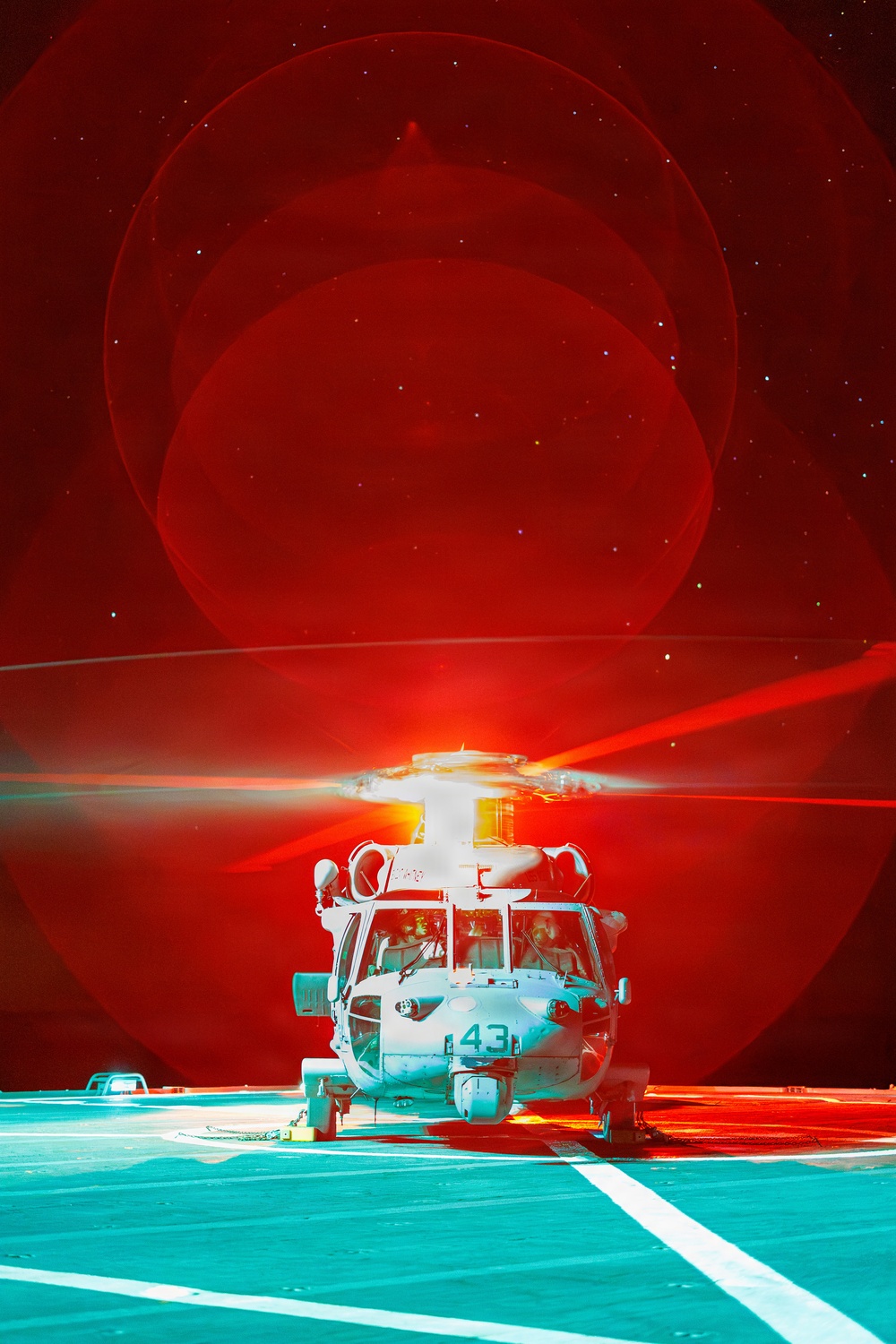 USS Mount Whitney Night Flight Operations