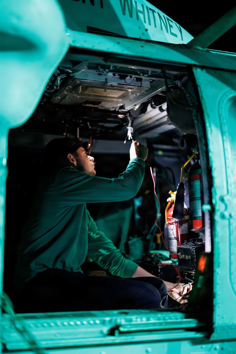USS Mount Whitney Night Flight Operations