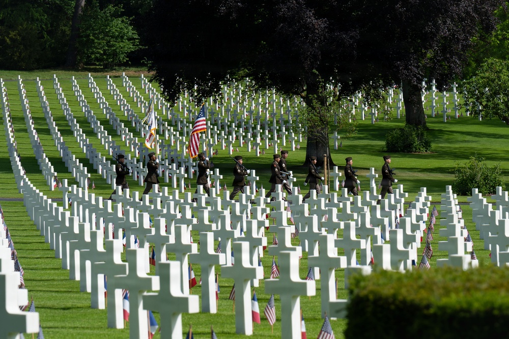 Soldiers of Multi-Domain Command - Europe participate in a Memorial Day Ceremony at Lorraine American Cemetery