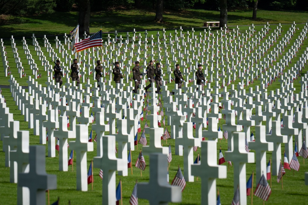Soldiers of Multi-Domain Command - Europe participate in a Memorial Day Ceremony at Lorraine American Cemetery