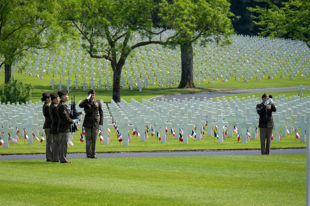 Soldiers of Multi-Domain Command - Europe participate in a Memorial Day Ceremony at Lorraine American Cemetery