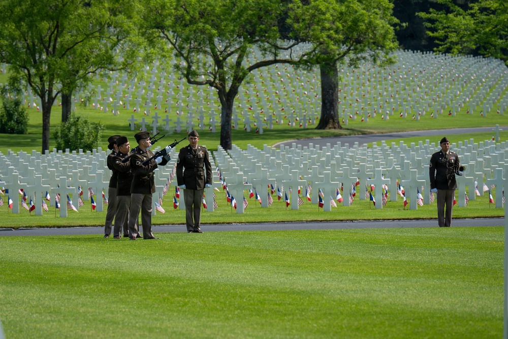 Soldiers of Multi-Domain Command - Europe participate in a Memorial Day Ceremony at Lorraine American Cemetery