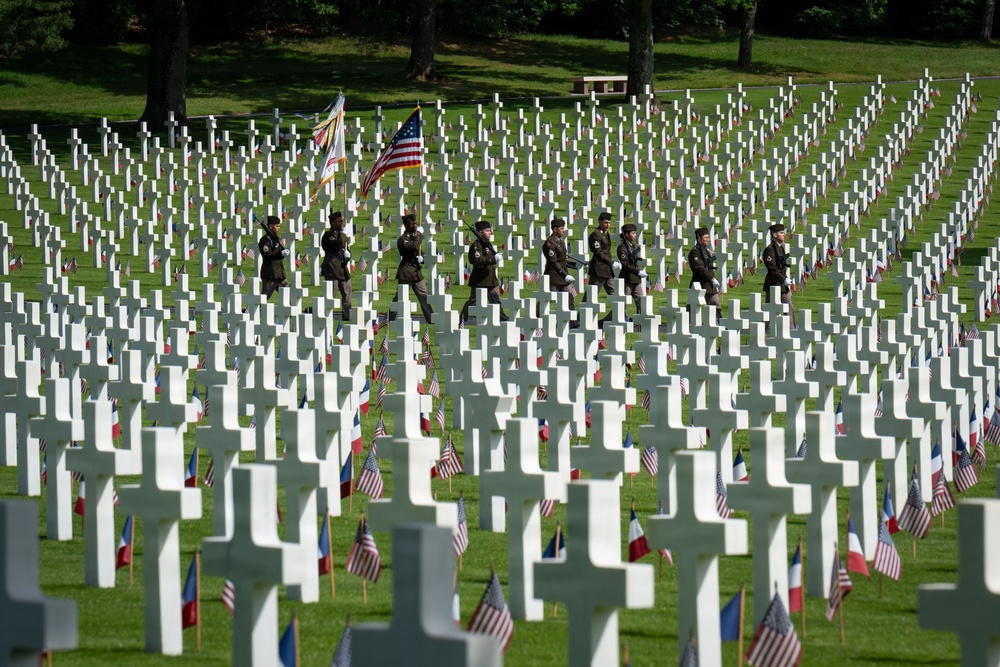 Soldiers of Multi-Domain Command - Europe participate in a Memorial Day Ceremony at Lorraine American Cemetery