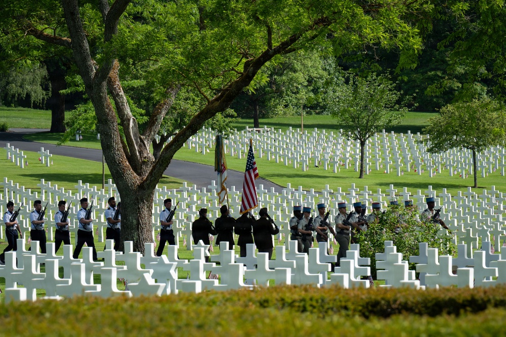 Soldiers of Multi-Domain Command - Europe participate in a Memorial Day Ceremony at Lorraine American Cemetery
