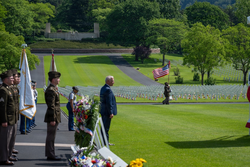 Soldiers of Multi-Domain Command - Europe participate in a Memorial Day Ceremony at Lorraine American Cemetery