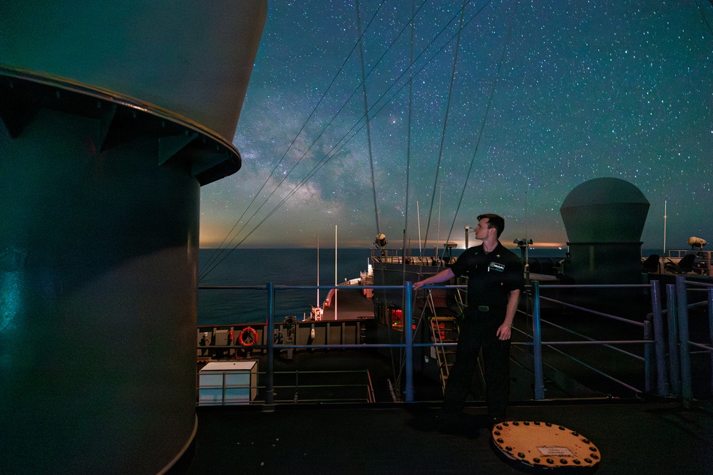 USS Mount Whitney Night Flight Operations