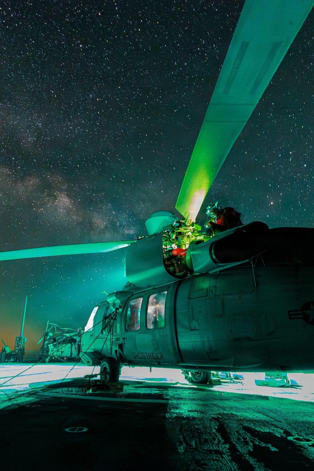 USS Mount Whitney Night Flight Operations