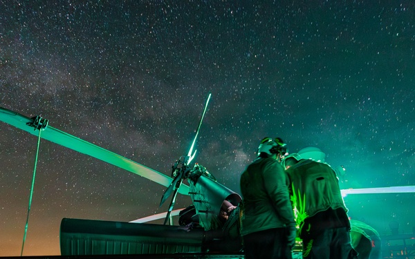 USS Mount Whitney Night Flight Operations